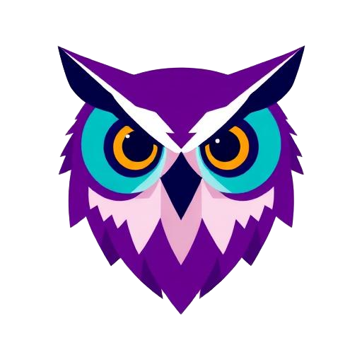 Scout’s crest — an owl on a blue chip.